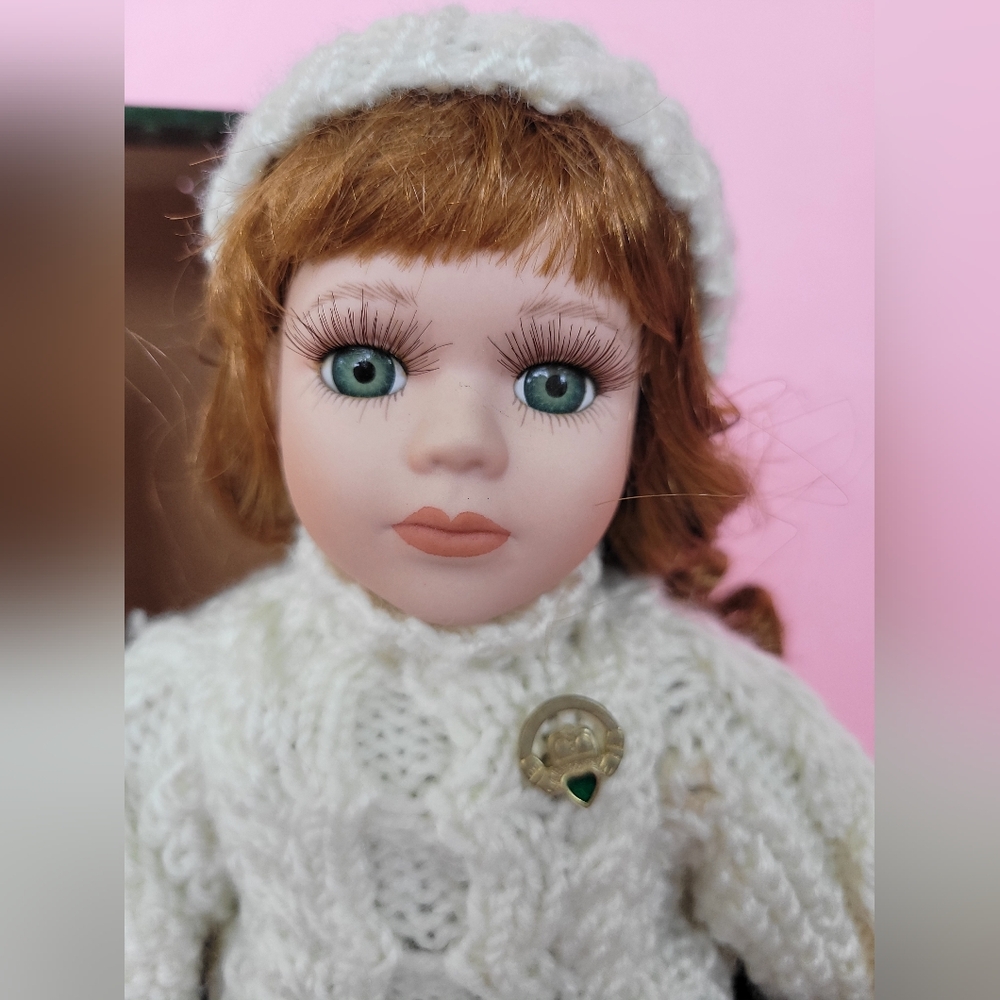 New (Vintage 90's) Irish Heritage Porcelain Doll - "Clodagh" Red Hair